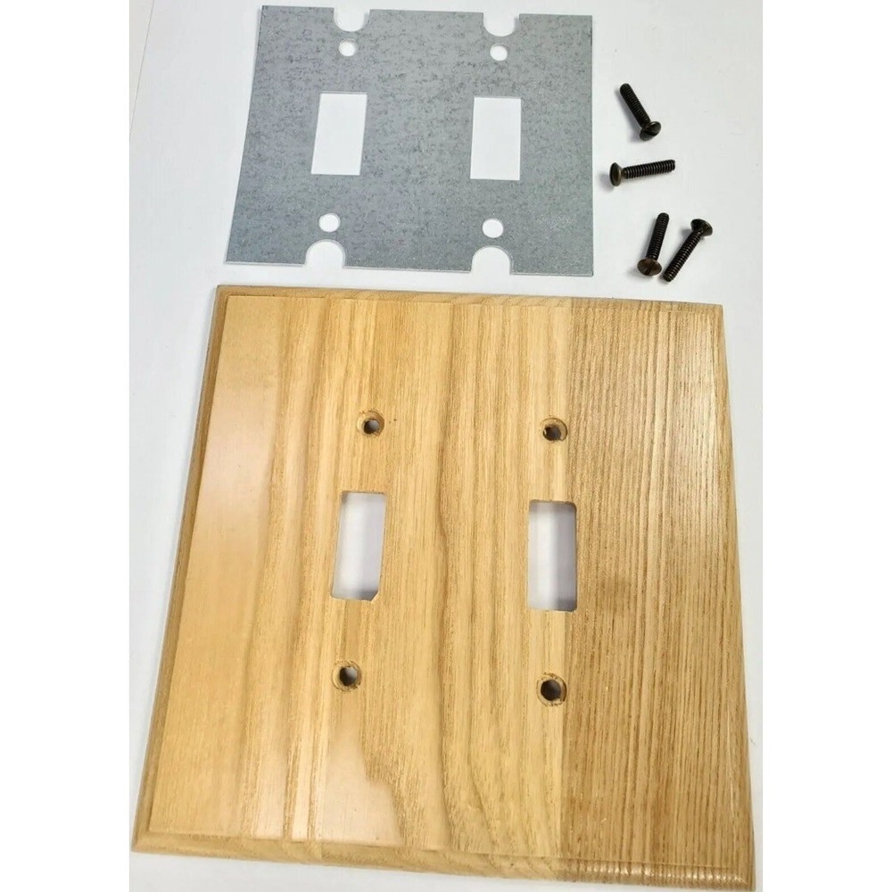 Leviton Decorative Wooden 2-Gang Switchplate Cover‎ (L00-89209-OAK)